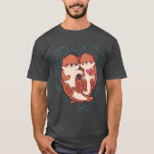 T-shirt Mignonne Otter Valentines Day Love Otters Holding (Devant)