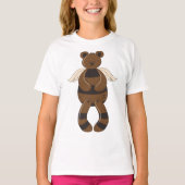 T-shirt Mignonne Ours en Teddy Brown avec ailes Angel (Devant)