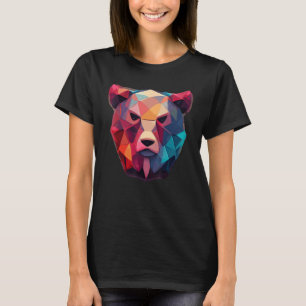 T-shirt Mignonne Ours Face Polygone Faible Ours Poly Color