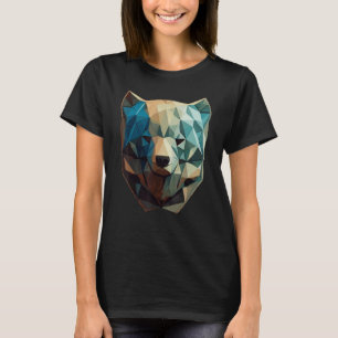 T-shirt Mignonne Ours Face Polygone Faible Ours Poly Color