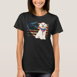 T-shirt Mignonne Patriotique Maltais Drapeau Américain Hom