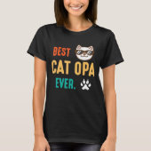T-shirt Mignonne Paw Face Meilleur Chat Opa Joyeux Jour Po (Devant)