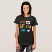 T-shirt Mignonne Paw Face Meilleur Chat Opa Joyeux Jour Po (Devant entier)