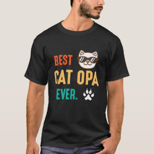 T-shirt Mignonne Paw Face Meilleur Chat Opa Joyeux Jour Po