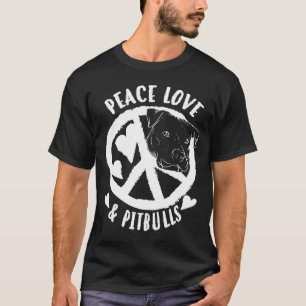 T-shirt Mignonne Peace Love Amp Pitbulls Hommes Et Femmes 