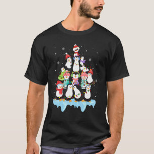 T-shirt Mignonne Penguin Noël Arbre Penguin Noël Noël