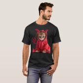T-shirt Mignonne petit chat diable (Devant entier)