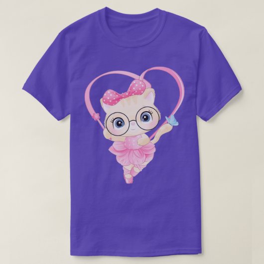 T-shirt Mignonne petite chatte avec ballerine Drôle Citati (Design devant)