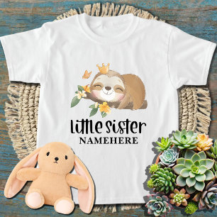 T-shirt Mignonne petite soeur paresseux aquarelle tropical