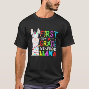T-shirt Mignonne Première Année No Prob Llama Retour À L'É