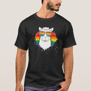 T-shirt Mignonne Pride Llama Lunettes de soleil Drôle LGBR