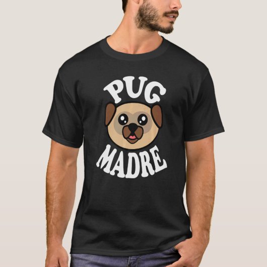 T-shirt Mignonne Pug Mère (Devant)