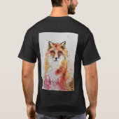T-shirt Mignonne Red Fox Whimsical Aquarelle Mens (Dos)