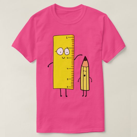 T-shirt Mignonne Règle Mesure Un Crayon (Design devant)