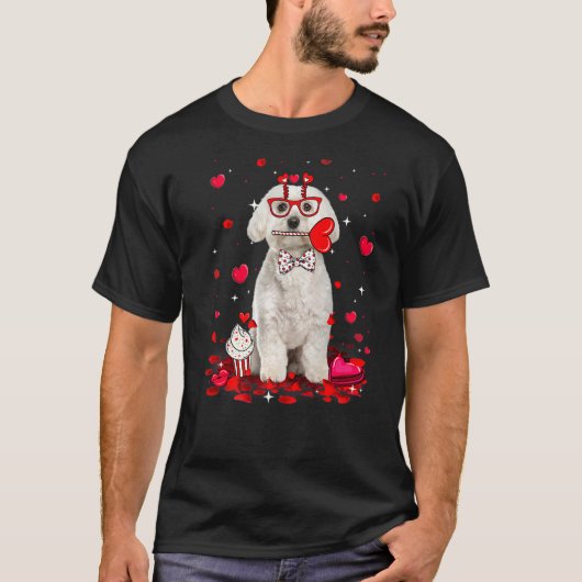 T-shirt Mignonne Saint Valentin Maltais Costume Coeur de C (Devant)
