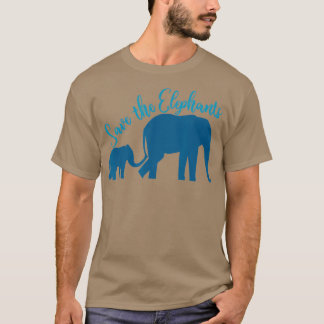 T-shirt Mignonne Sauvez les éléphants Beau Amoureux des él