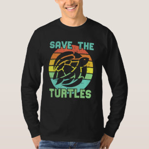 T-shirt Mignonne Sauvez Les Tortues Vintage Nature Distres