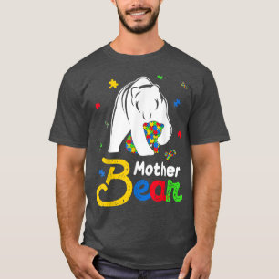 T-shirt Mignonne Sensibilisation sur l'autisme Mère Ours F