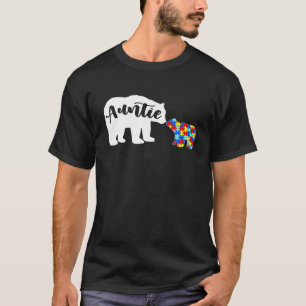 T-shirt Mignonne Sensibilisation sur l'autisme Tante Ours