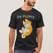 T-shirt Mignonne Shiba Inu Chien Ew Chien Portant Un Visag (Devant)