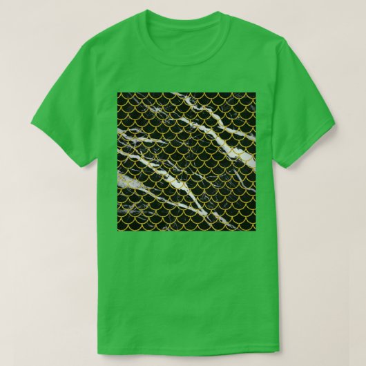 T-shirt Mignonne sirène avec Motif en marbre noir (Design devant)