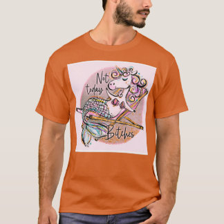 T-shirt Mignonne sirène Unicorne se détendre sur le transa