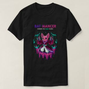 T-shirt Mignonne sorcière mancienne de chauves-souris rose