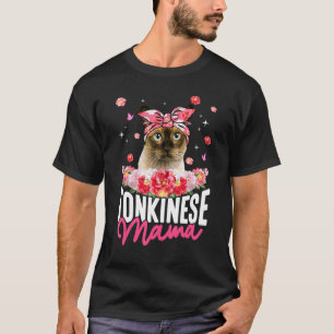 T-shirt Mignonne Tonkinese Mama Fleur Bandana Chat Mère