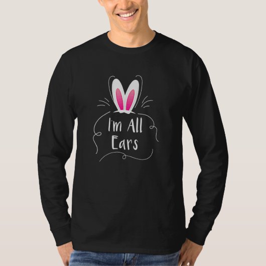 T-shirt Mignonne Tous Les Oreilles Lapin Oeufs De Pâques B (Devant)
