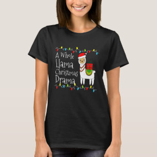 T-shirt Mignonne Tout Un Llama Christmas Drama Alpaca Père
