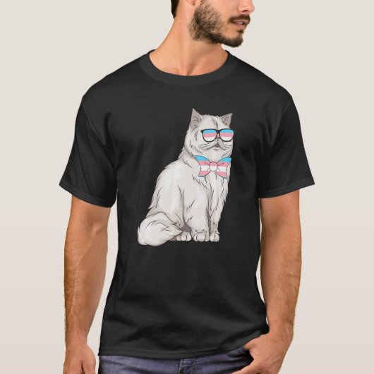 T-shirt Mignonne Transgenre Chat Perse Jour Transgenre De (Devant)