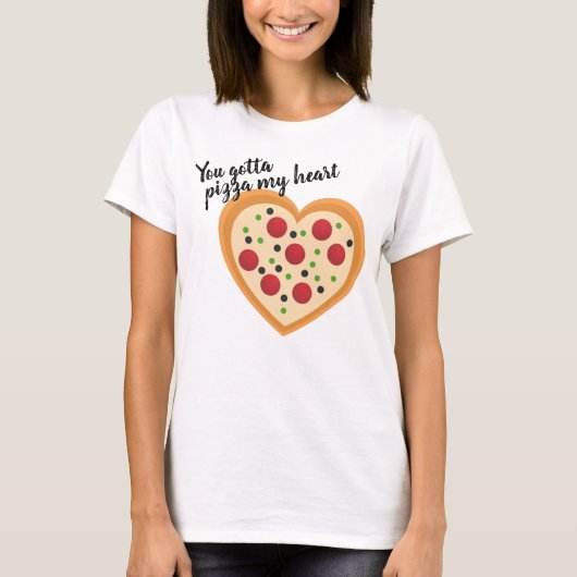 T-shirt Mignonne Tu Dois Pizza Me Pun Coeur (Devant)