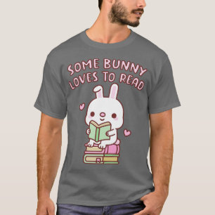 T-shirt Mignonne Un Peu De Lapin Aime Lire Drôle Pun