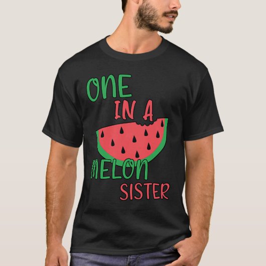 T-shirt Mignonne, une sœur dans un melon Pastèque Annivers (Devant)