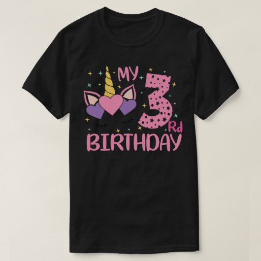 T-shirt Mignonne Unicorn Lovers Cadeau Mon 3ème anniversai (Design devant)