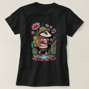 T-shirt Mignonne voyageuse Badger en fleur sauvage, Amoure