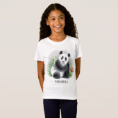 T-Shirt mignonnes filles panda ours amoureux ajouter ou su (Devant entier)