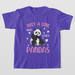 T-shirt mignonnes filles panda ours amoureux mot art