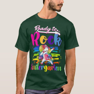 T-shirt Mignonnes Filles Prêtes À Rock Maternelle Unicorn 