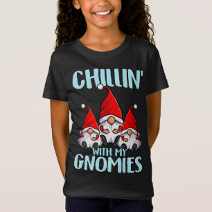 T-Shirt Mignonnes Gnomes de Noël Chapeaux de Père Noël Chi