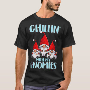 T-shirt Mignonnes Gnomes de Noël Chapeaux de Père Noël Chi