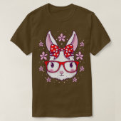 T-shirt Mignonnes Lunettes de visage lapin de Pâques Bow G (Design devant)