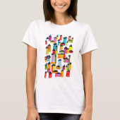 T-shirt Mignonnes maisons d'aquarelle blanc (Devant)