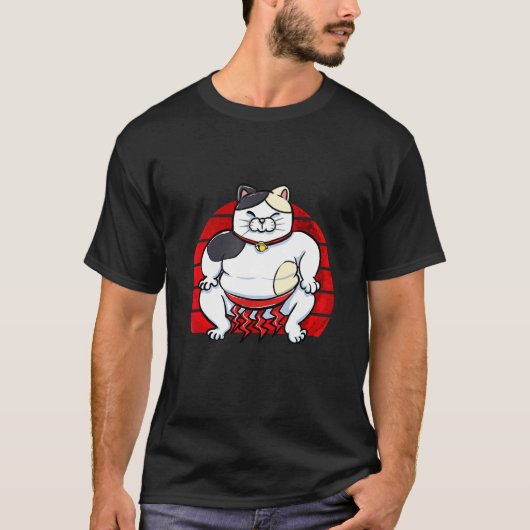 T-shirt Mignonnes pyjamas de chat de sumo (Devant)