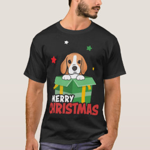 T-shirt Mignons Beagles Père Noël Amoureux de les chiens J