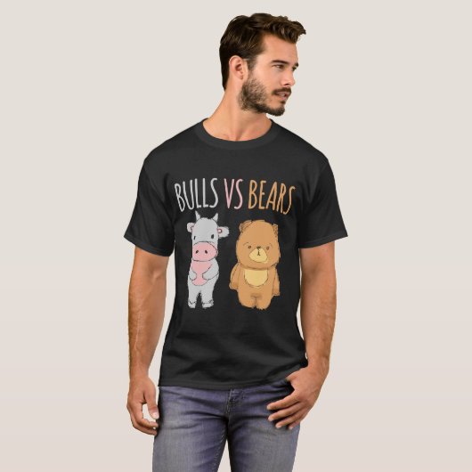 T-shirt Mignons Bulles contre ours Forex Crypto Stock Trad (Devant entier)