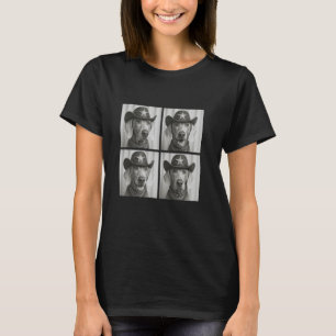 T-shirt Mignons chiens de Weimaraner drôles cowboy Animaux