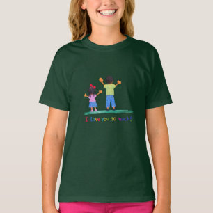 T-shirt Mignons Enfants Style Crayon Je T'Aime Tellement F