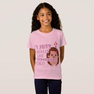 T-Shirt Mignons Hérisson J'Aime Vraiment Les Hérisson D'Ac