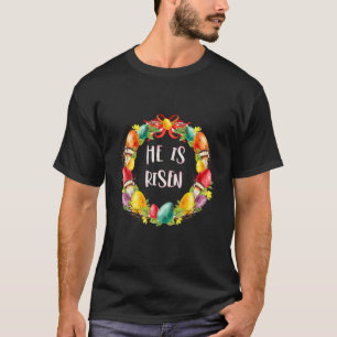 T-shirt Mignons Oeufs De Pâques Chrétiens Wreath - Il Es